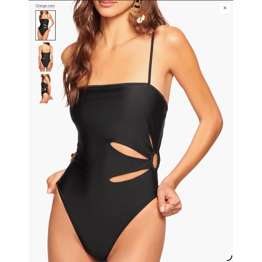 Ramy Brook Sevyn One Piece Swimsuit Women XS Black Cutout Ring Detail